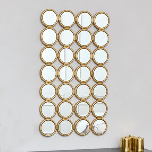 Large Gold Multi Circle Wall Mirror 95cm x 55cm 