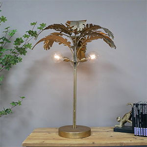 Large Gold Palm Tree Table Lamp