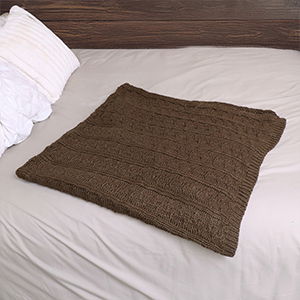 Large Mocha Brown Knitted Throw - 160cm x 150cm