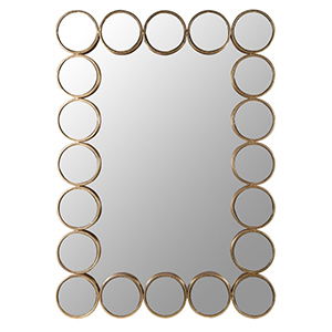 Large Multi Circle Gold Wall Mirror