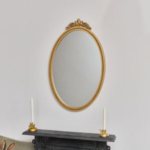 Large Oval Ornate Edge Gold Mirror 80cm x 50cm