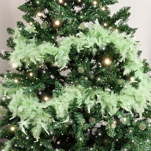 Large Pale Mint Green Feather Boa Christmas Garland - 182cm