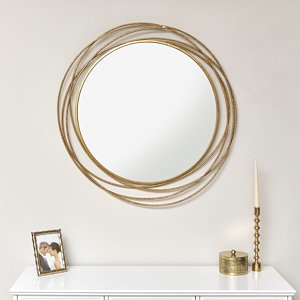 Large Round Gold Mirror 88cm x 85cm
