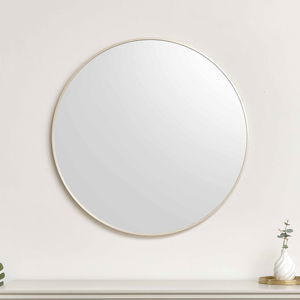 Large Round Champagne Gold Wall Mirror - 80cm x 80cm