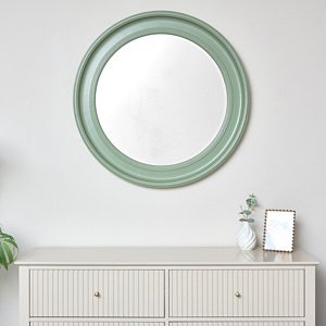 Large Round Sage Green Wall Mirror 80cm x 80cm