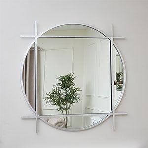 Large Round Silver Wall Mirror 97cm x 97cm 