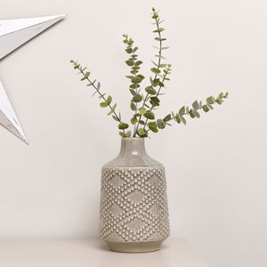 Large Sage Grey Ceramic Bobble Vase - 29cm