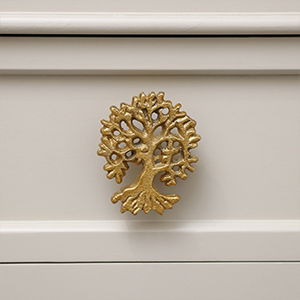 Antique Gold Oak Tree Drawer Knob
