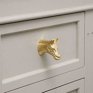 Shiny Gold Horse Drawer Knob