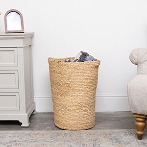 Medium Brown Rustic Laundry Storage Basket - 54cm