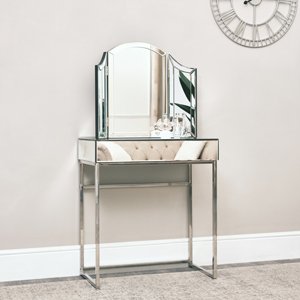 Mirrored Dressing Table & Arched Triple Mirror Set