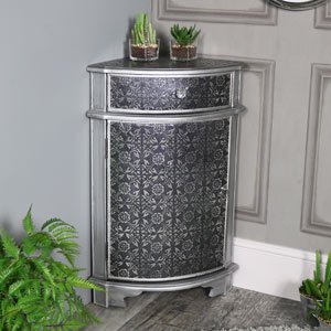 Silver Corner Cabinet - Monique Range