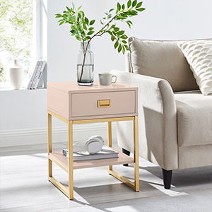 One Drawer Bedside Table - Elle Pink Range