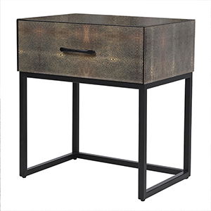 One Drawer Shagreen Bedside Table