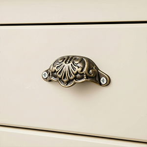 Ornate Brass Patterned Cup Pull Handle