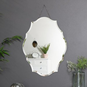 Ornate Frameless Bevelled Wall Mirror