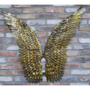 Pair of Large Antique Gold Angel Wings