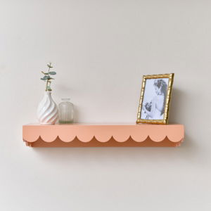 Peach Scalloped Wall Storage Shelf - 61cm