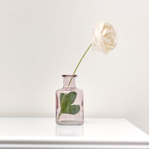 Pink Glass Bottle Vase - 12cm