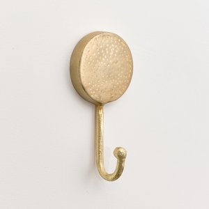 Brass coat hook with hook and eye, hook clothing accessory