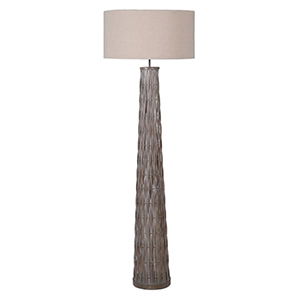 Rustic Bamboo Woven Floor Lamp