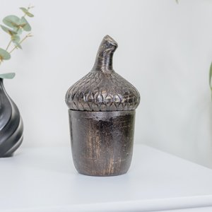 Rustic Brown Acorn Storage Pot Ornament