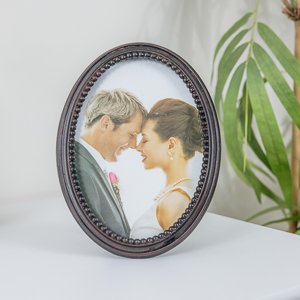 Rustic Brown Oval Bobble Photo Frame