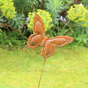 Rustic Metal Butterfly Garden Stake - 94cm