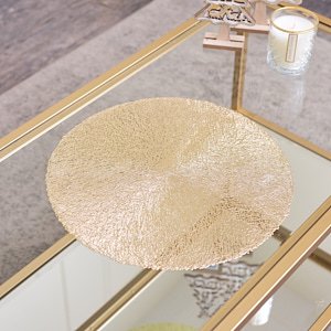 Set of 4 Round Gold Placemats - 38cm