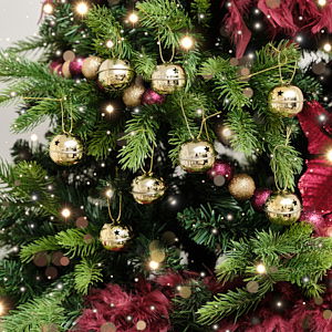 Set of 8 Gold Hanging Bell Christmas Decorations - 4cm