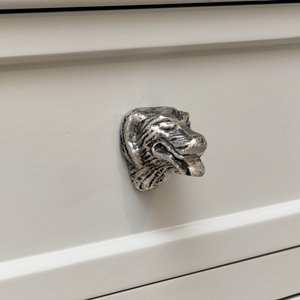 Silver Dog Drawer Knob