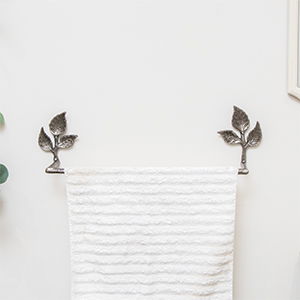 Silver Leaf Textured Towel Rail 62cm