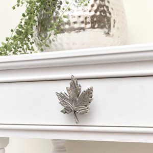 Silver Maple Leaf Drawer Knob