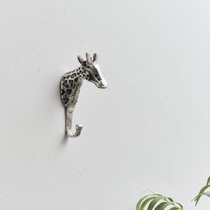 Silver Metal Giraffe Wall Hook