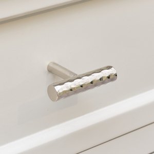 Silver Metal Hammered Drawer Bar Pull Handle 
