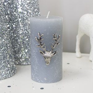 Silver Stag Candle Pin