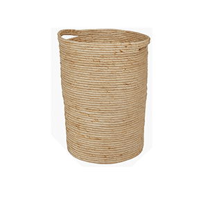Small Beige Rustic Laundry Storage Basket - 52cm
