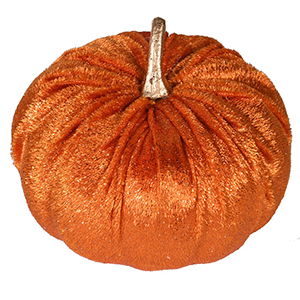 Small Velvet Orange Pumpkin Ornament