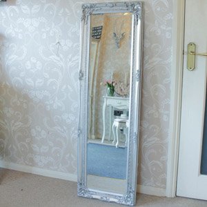 Tall Silver Ornate Mirror 47cm x 142cm