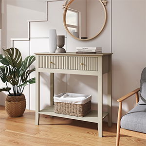 Taupe 2 Drawer Console / Dressing Table - Hales Taupe Range Taupe 2 Drawer Console / Dressing Table - Hales Taupe Range
