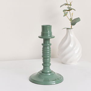 Teal Candlestick Holder - 16cm