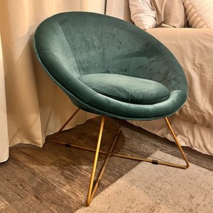 Teal & Gold Velvet Chair - SECONDS
