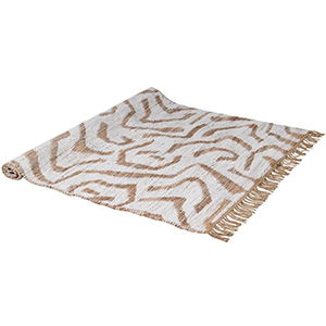 White & Beige Jute Rug 175cm