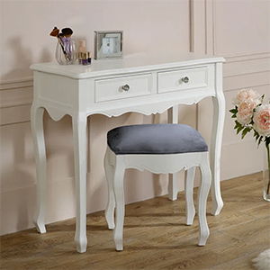 White Dressing Table & Stool Set - Victoria Range