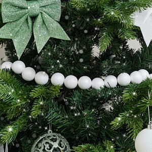 White Glitter Ball Garland - 200cm