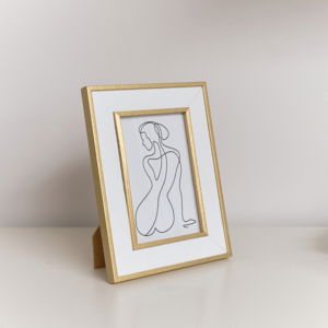 White & Gold Rectangle Photo Frame 15cm