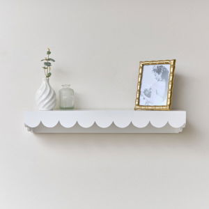 White Scalloped Wall Storage Shelf - 61cm