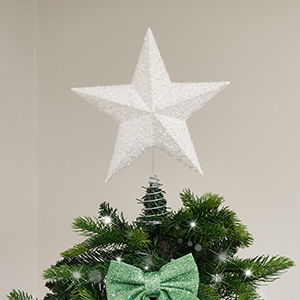 White Sparkly Star Christmas Tree Topper