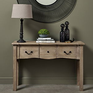 Wooden 2 Drawer Console Table