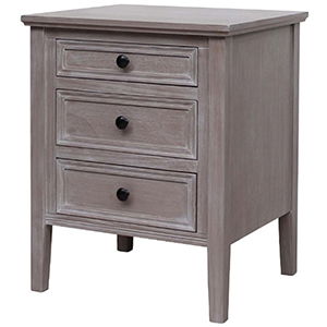 Wooden 3 Drawer Bedside Table